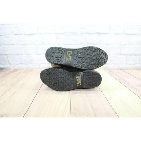 LL Bean Wellies Brown Black Rubber Waterproof Tall Rain Boots Size 8 M - Picture 8 of 12